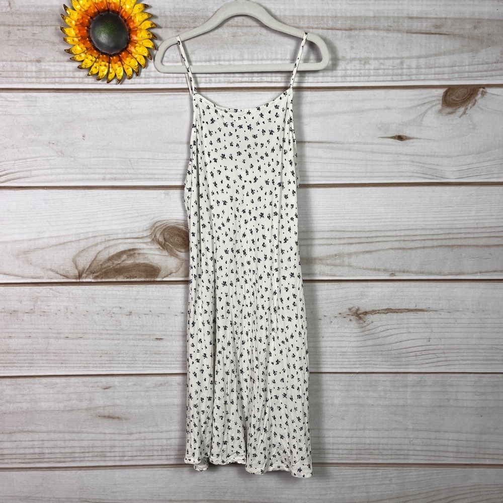 H&M Kids Floral Spaghetti Strap‎ Dress White Navy Blue Size 12 US 146 EUR